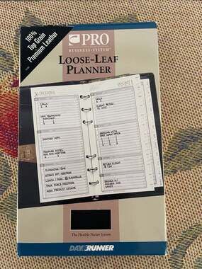 Day Runner Pro Business System 100% Top Grain Premium Leather Loose-Leaf Planner